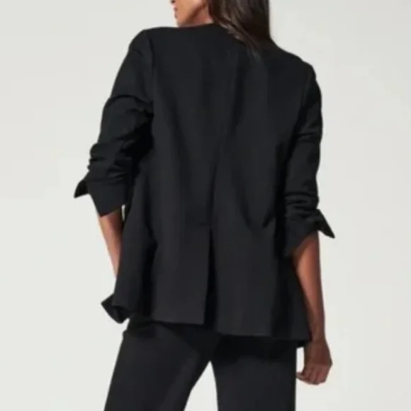 SpanxThe Perfect Collarless Blazer in Black Single Button Front Size Large
